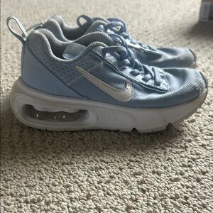 Nike Kids Light Blue and White Air-Cushioned Sneakers